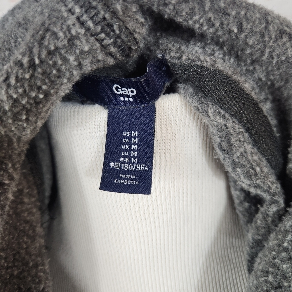 GAP Dark Gray Flag Print Hoodie Size M - Picture 4 of 6